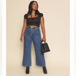 NWOT Whimsy+Row denim Flora organic cotton cropped pant